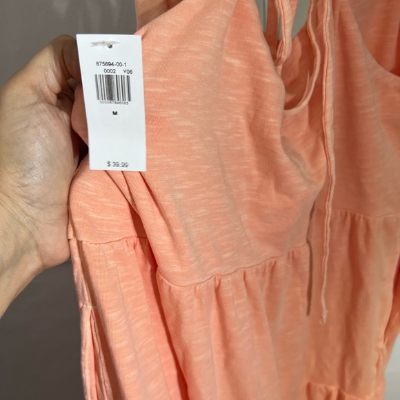 Tiered Slub-Knit Midi Cami Swing Dress for Women NWT Size M Just Peachy - Picture 5 of 9